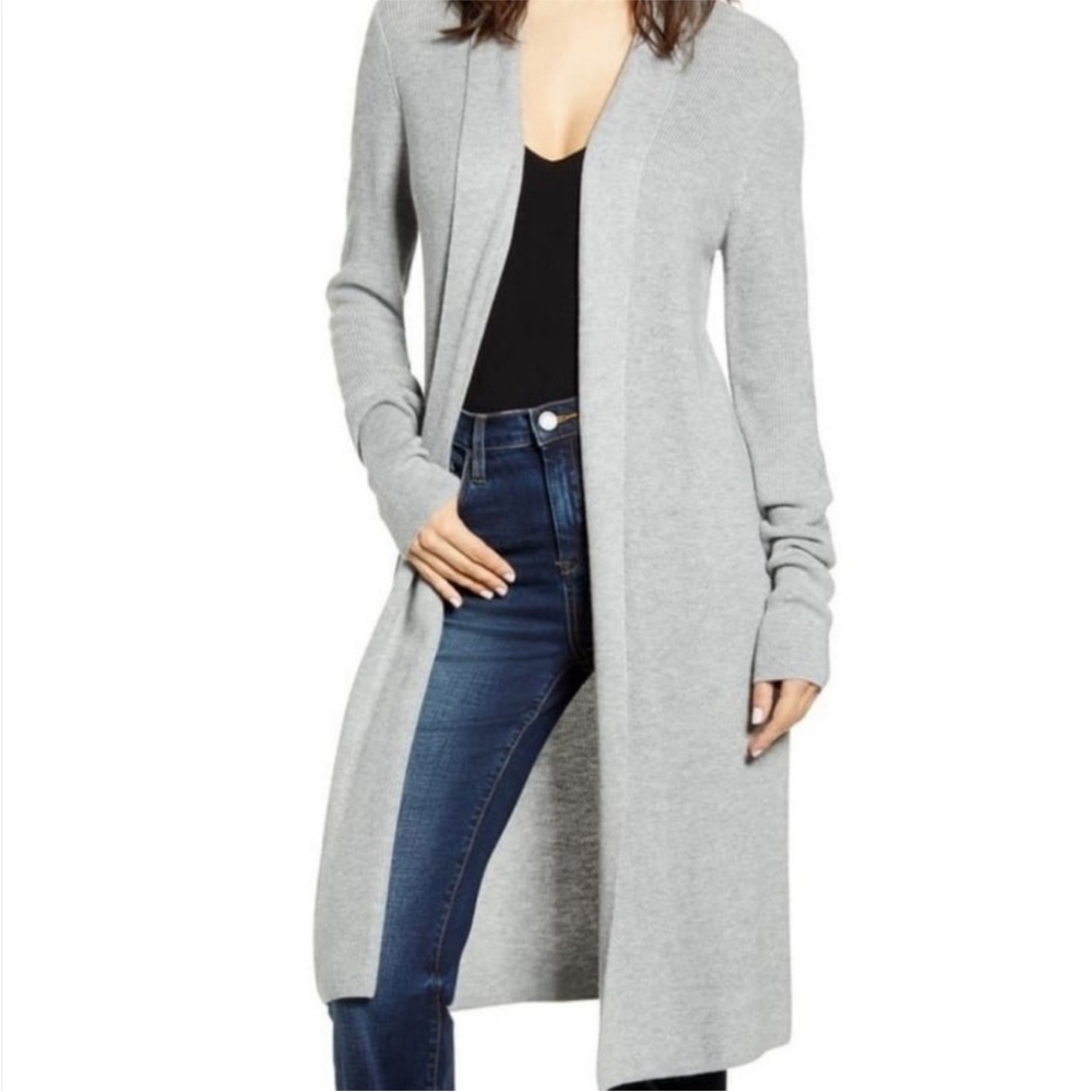 Leith Gray Long Cardigan Sweater